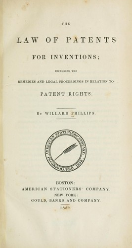 The law of patents for inventions