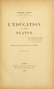 Cover of: L'éducation d'aprés Platon ...