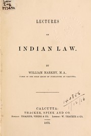 Cover of: Lectures on Indian law