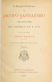 Cover of: Le egloghe pescherecce di Jacopo Sannazaro: e altre poesie latine dei secoli XV e XVI