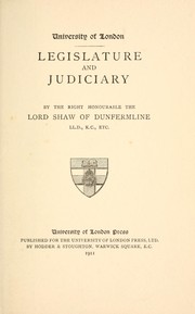 Cover of: Legislature and judiciary