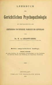 Cover of: Lehrbuch der gerichtlichen Psychopathologie by Richard von Krafft-Ebing
