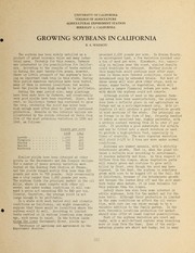 Cover of: Growing soybeans in California