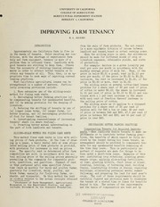 Cover of: Improving farm tenancy