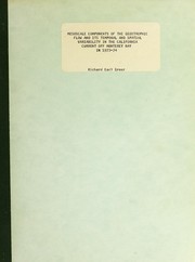 Cover of: Mesoscale components of the geostrophic flow and its temporal and spatial variability in the California current off Monterey Bay in 1973-74