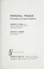 Cover of: Personal finance: principles and case problems by Jerome Bernard Cohen
