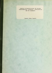 Cover of: Quantile estimation using the maximum transformation, stochastic approximation and the jackknife | Tadashi Glenn Yuguchi