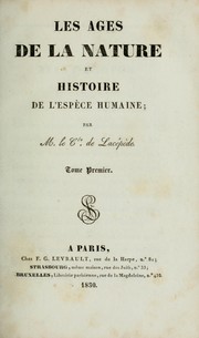 Les âges de la nature et histoire de l'espèce humaine by Bernard Germain de Lacépède