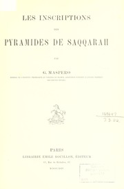 Cover of: Les inscriptions des pyramides de Saqqarah