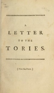 Cover of: A letter to the Tories by Lyttelton, George Lyttelton Baron