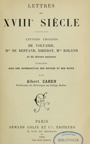 Cover of: Lettres du XVIIIe siècle