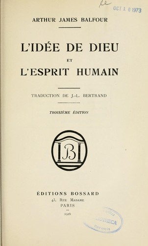 L’ idée de Dieu et l’esprit humain
