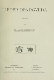 Cover of: Lieder des Rgveda, übersetzt von Alfred Hillebrandt