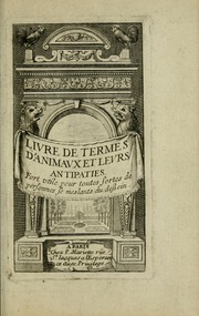 Cover of: Liure de termes d'animaux et leurs antipaties by Joseph Boillot