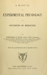 Cover of: A manual of experimental physiology for students of medicine.