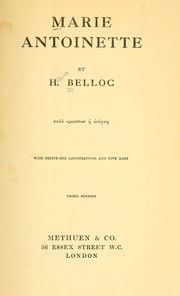 Cover of: Marie Antoinette by Hilaire Belloc