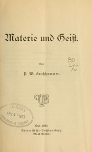 Cover of: Materie und Geist