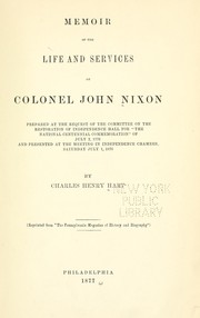 Cover of: Memoir of the life and services of Colonel John Nixon