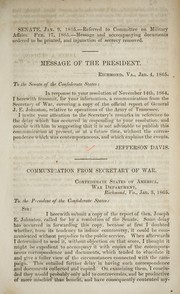 Cover of: Message of the President [transmitting a communication from the Secretary of War, covering a copy of the official report of General Joseph E. Johnston