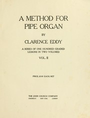 Cover of: Method for pipe organ.