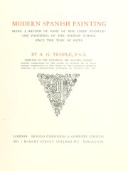 Cover of: Modern Spanish painting by A. G. Temple