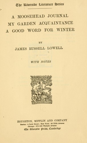 A Moosehead journal