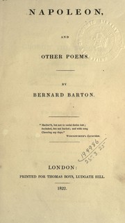 Cover of: Napoleon, and other poems