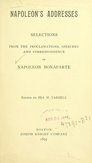 Cover of: Napoleon's addresses by Napoléon Bonaparte