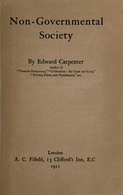 Cover of: Non-governmental society