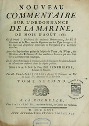 Cover of: Nouveau commentaire sur l' Ordonnance de la marine du mois d'août 1681