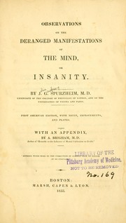 Cover of: Observations on the deranged manifestations of the mind, or Insanity.