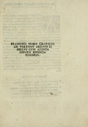 Cover of: Francisci Marii Grapaldi De partibvs aedivm libellvs cvm additamentis emendatissimvs