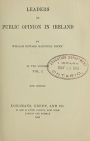 Cover of: Leaders of public opinion in Ireland by William Edward Hartpole Lecky