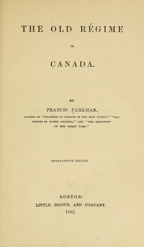 The old régime in Canada.