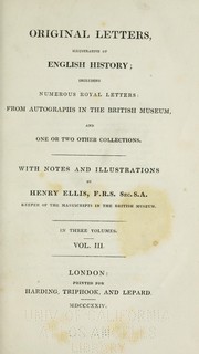 Cover of: Original Letters Illustrative of English History