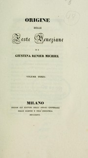 Cover of: Origine delle feste veneziane