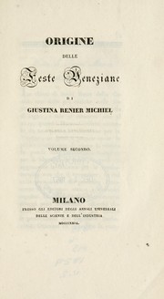 Cover of: Origine delle feste veneziane