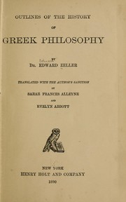 Cover of: Outlines of the history of Greek philosophy