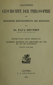 Cover of: Allgemeine Geschichte der Philosophie, mit besonderer Berücksichtigung der Religionen