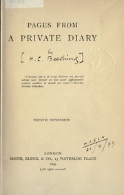 Cover of: Pages from a private diary