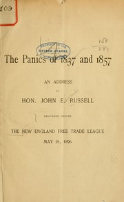Cover of: The panics of 1837 and 1857: an address