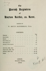 Cover of: The parish registers of Horton Kirbie, Co. Kent by Horton Kirby (England : Parish)