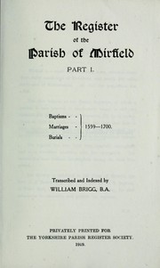 Cover of: The parish registers of Mirfield, Co., York