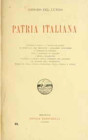 Cover of: Patria italiana by Isidoro del Lungo