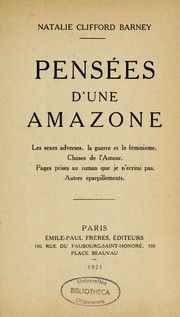 Cover of: Pensées d'une amazone ...
