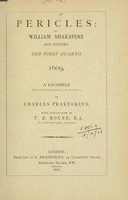 Cover of: Pericles by William Shakespeare