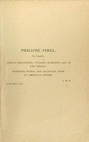 Cover of: Philippe Pinel, 1745-1826