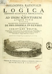 Cover of: Philosophia rationalis sive Logica