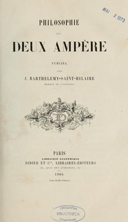 Cover of: Philosophie des deux Ampère