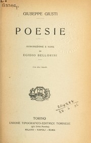 Poesie by Giuseppe Giusti